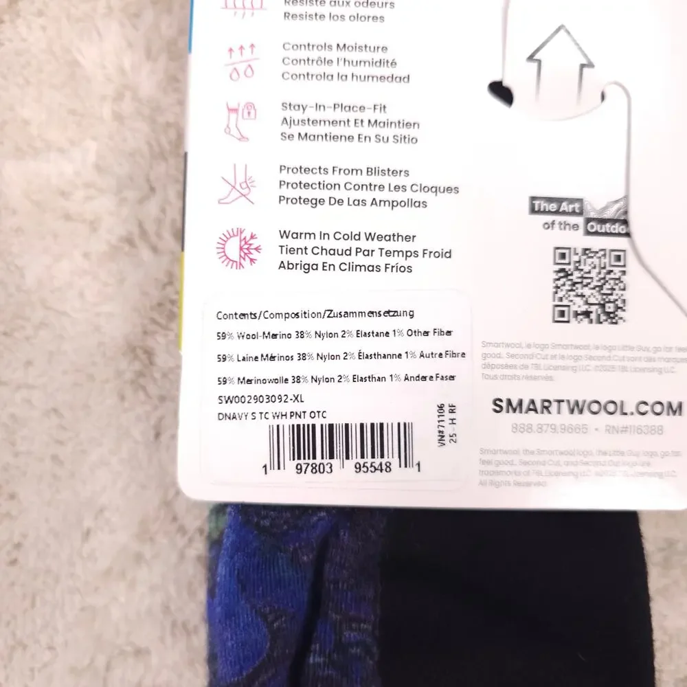NWT Smartwool Ski Winter Haze Print Socks Unisex Sz XL